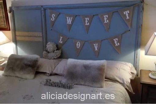 Cabecero de cama azul estilo vintage - Decoracíon de muebles antiguos estilo Shabby Chic, Provenzal, Rómantico, Nórdico