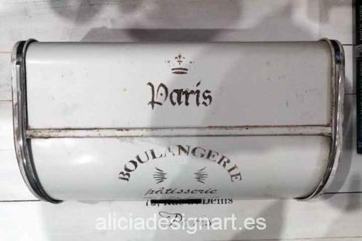 Panera metal blanco vintage atrezzo - Taller decoracíon de muebles antiguos Madrid estilo Shabby Chic, Provenzal, Rómantico, Nórdico