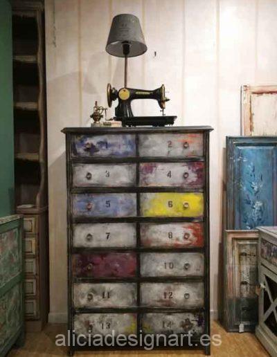 Sinfonier antiguo decorado estilo Industrial Retro Vintage por encargo - Taller decoracíon de muebles antiguos Madrid estilo Shabby Chic, Provenzal, Romántico, Nórdico