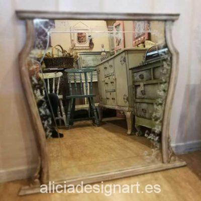 Espejo antiguo Shabby Chic con luna biselada - Taller decoracíon de muebles antiguos Madrid estilo Shabby Chic, Provenzal, Rómantico, Nórdico