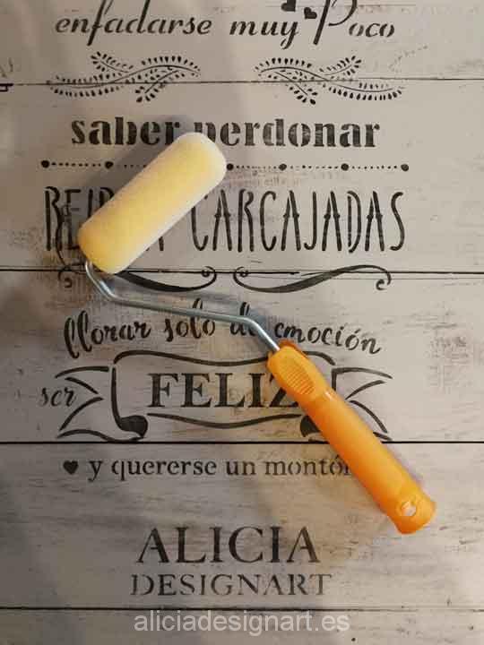 Rodillo de 10 cm para pintar y decorar, con mango - Taller decoración de muebles antiguos Madrid estilo Shabby Chic, Provenzal, Rómantico, Nórdico