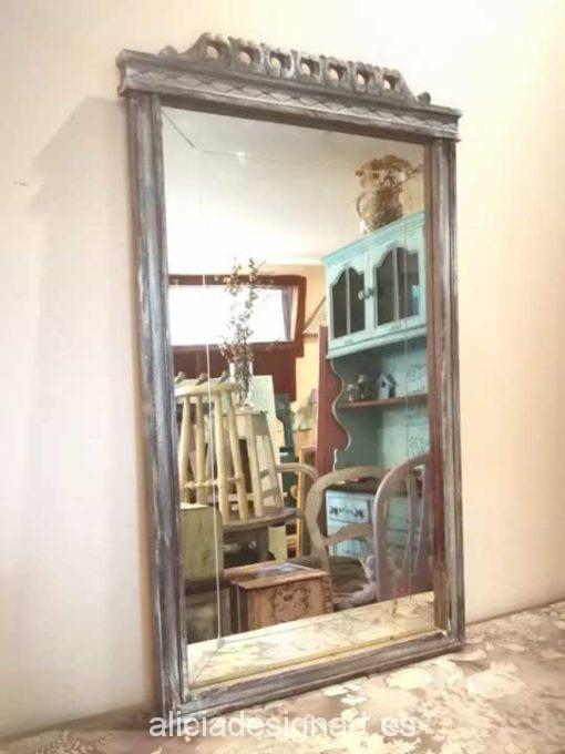 Espejo antiguo art deco decorado estilo Shabby Chic Francés - Taller decoración de muebles antiguos Madrid estilo Shabby Chic, Provenzal, Rómantico, Nórdico