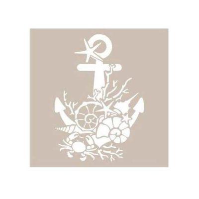 Plantilla de stencil estarcido con ancla AS468 - Taller decoración de muebles antiguos Madrid estilo Shabby Chic, Provenzal, Romántico, Nórdico
