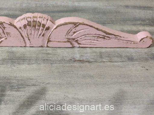 Copete walldecor decorado estilo Shabby Chic en color rosa - Taller de decoración de muebles antiguos Alicia Designart Madrid
