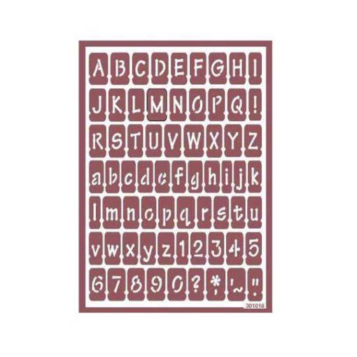 Plantilla de stencil estarcido con letras y números para ácido 96024700 - Taller decoración de muebles antiguos Madrid estilo Shabby Chic, Provenzal, Romántico, Nórdico