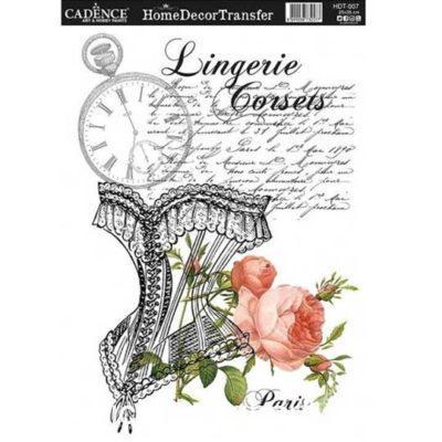 Papel para transfer Lingerie Corsets de Cadence Home Decor ref HDT007 - Taller decoración de muebles antiguos Madrid estilo Shabby Chic, Provenzal, Romántico, Nórdico