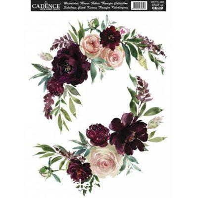 Papel para transfer sobre tejido Watercolor Flowers de Cadence ref WFFTC007 - Taller decoración de muebles antiguos Madrid estilo Shabby Chic, Provenzal, Romántico, Nórdico