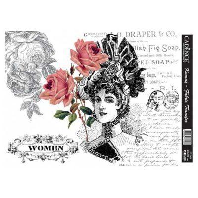 Papel para transfer sobre tejido Women de Cadence ref FT004 - Taller decoración de muebles antiguos Madrid estilo Shabby Chic, Provenzal, Romántico, Nórdico