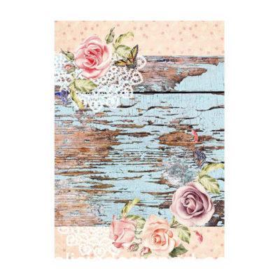Papel de arroz découpage Tablón y Rosas de Cadence ref PA519 - Taller decoración de muebles antiguos Madrid estilo Shabby Chic, Provenzal, Romántico, Nórdico