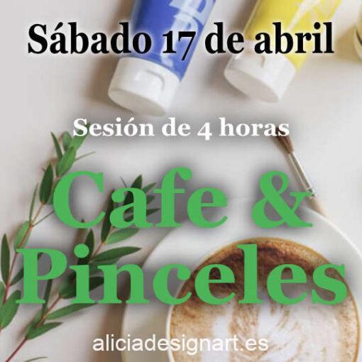 Café y Pinceles, sesión de 4 horas en la que te acompaño para decorar tu propio mueble, sábado 17 de abril 2021 - Taller de decoración de muebles antiguos Alicia Designart Madrid