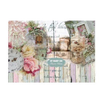 Papel de arroz découpage Shabby Chic de Cadence ref PA334 - Taller decoración de muebles antiguos Madrid estilo Shabby Chic, Provenzal, Romántico, Nórdico