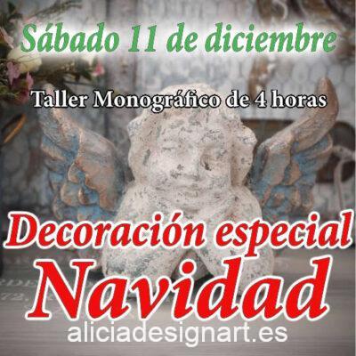 Curso taller de decoración especial Navidades, sábado 11 de diciembre 2021 - Taller de decoración de muebles antiguos Alicia Designart Madrid