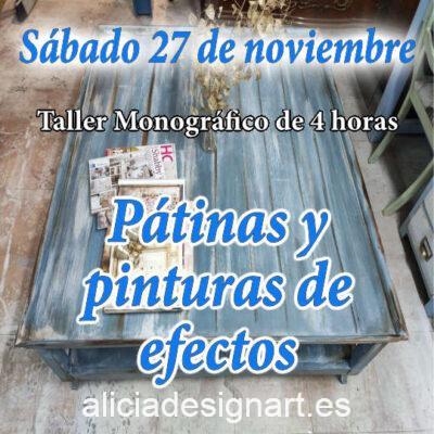 Curso taller de decoración de muebles con pátinas y pinturas de efectos, sábado 27 de noviembre 2021 - Taller de decoración de muebles antiguos Alicia Designart Madrid