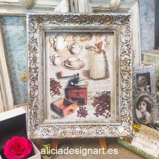 Cuadro decorativo de inspiración culinaria shabby chic Vintage con motivos coffee - Taller decoración de muebles antiguos Madrid estilo Shabby Chic, Provenzal, Romántico, Nórdico