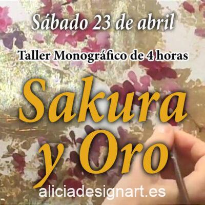 Curso taller de decoración de muebles "Sakura y Oro", sábado 23 de abril 2022 - Taller de decoración de muebles antiguos Alicia Designart Madrid