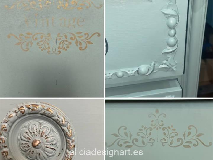 Pareja de mesillas de noche Chloé decoradas por Un Toque Vintage - Taller de decoración de muebles antiguos Madrid. Muebles de colores, productos y cursos.