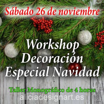 Curso taller de decoración especial Navidades, sábado 26 de noviembre 2022 - Taller de decoración de muebles antiguos Alicia Designart Madrid