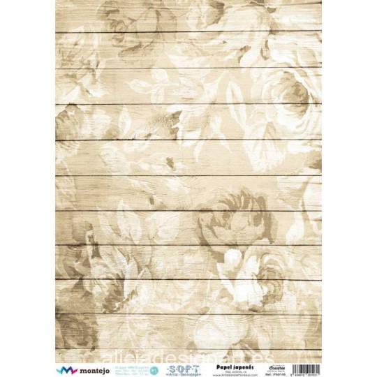 Papel de arroz japonés Soft para découpage con motivos vegetales, A3, ref SPA0145 - Taller decoración de muebles antiguos Madrid estilo Shabby Chic, Provenzal, Romántico, Nórdico