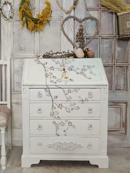 Aplique decorativo de madera con motivos florales Deméter - Taller de decoración de muebles antiguos Alicia Designart Madrid estilo Shabby Chic, Provenzal, Romántico, Nórdico