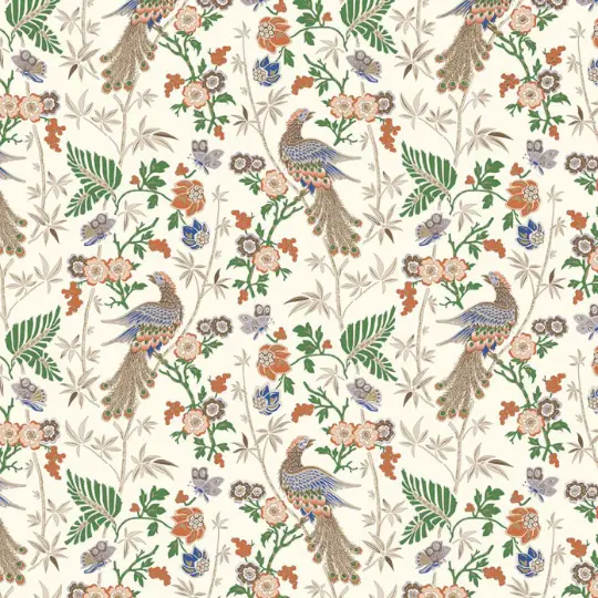 Papel florentino decorativo Pavos reales de Rossi ref: CRT194 - Taller decoración de muebles antiguos Alicia Designart Madrid. Muebles de colores estilo Shabby Chic, Provenzal, Romántico, Nórdico. Productos de decoración para muebles